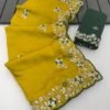 Soft Vichitra Silk Designer Saree with Thread & Sequence Work
