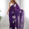 Purple Designer Shaded Saree with Double Sequence Border