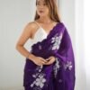 Purple Designer Shaded Saree with Double Sequence Border