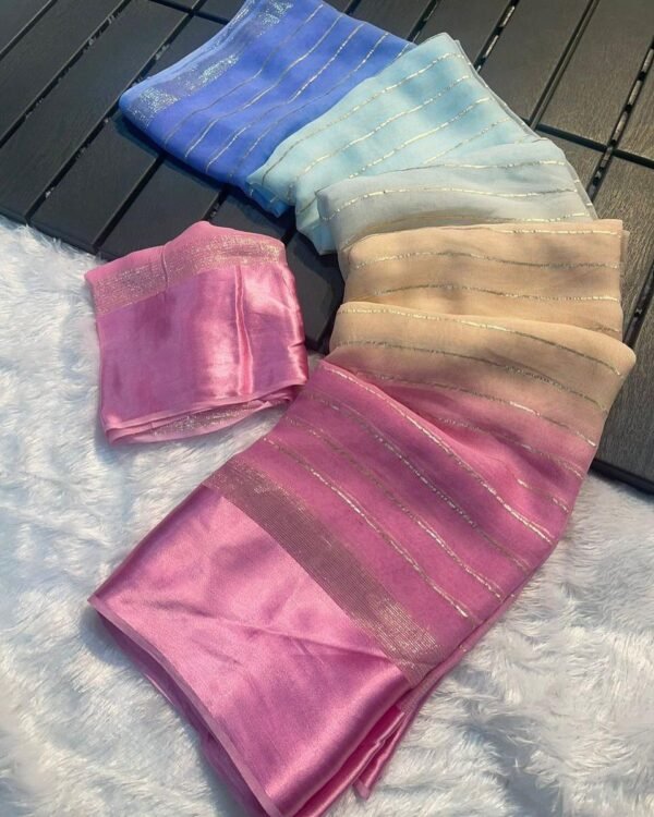 Soft Multicolor Gradient Georgette Saree for Women