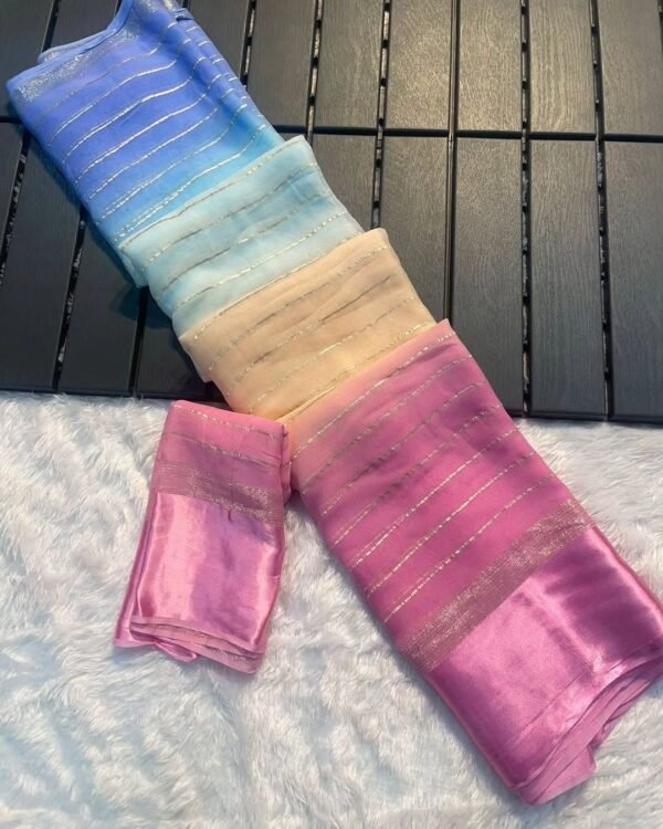 Soft Multicolor Gradient Georgette Saree for Women