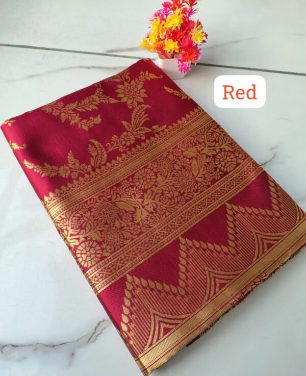 IMG-20260223-WA0041 Red Banarasi Soft Silk Saree with Traditional Weaving