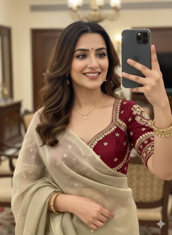 Designer Tissue Silk Party Wear Saree with Stitched Blouse