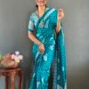 IMG_20260223_131512_522 Teal Moss Silk Ready Wear Saree with Print Design