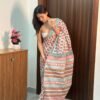 Mul Cotton Ready to Wear Printed Saree with Pocket