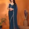 Georgette Saree with Mirror Lace Work Designer Style