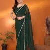 Georgette Saree with Mirror Lace Work Designer Style