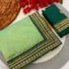 Green Twill Net Sequin Saree with Embroidery Work